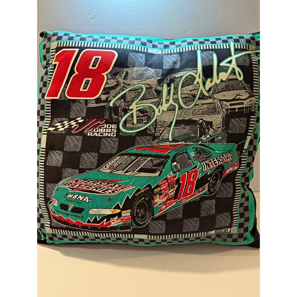 Vintage NASCAR Bobby Labonte 18 Pillow Interstate Batteries Gibbs Racing Retro